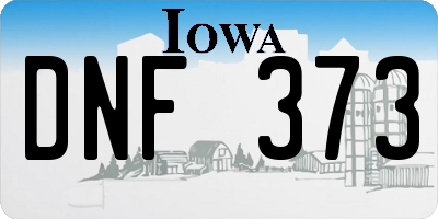 IA license plate DNF373