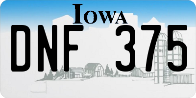 IA license plate DNF375