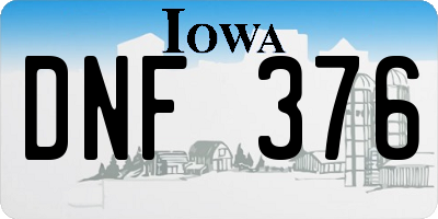 IA license plate DNF376