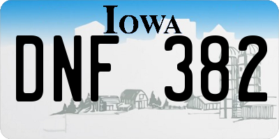 IA license plate DNF382
