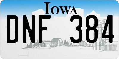 IA license plate DNF384