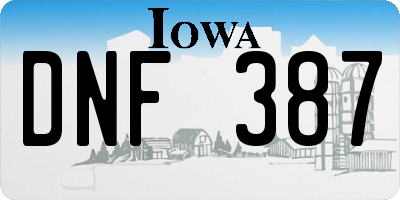 IA license plate DNF387