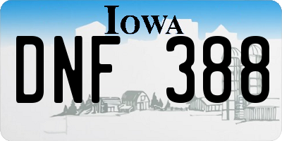 IA license plate DNF388