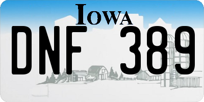 IA license plate DNF389