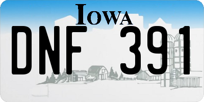 IA license plate DNF391
