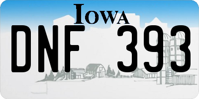 IA license plate DNF393