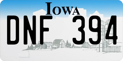 IA license plate DNF394