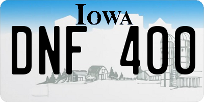 IA license plate DNF400