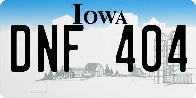 IA license plate DNF404