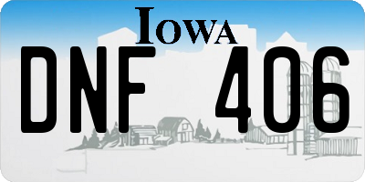 IA license plate DNF406