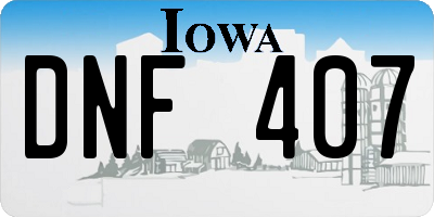 IA license plate DNF407