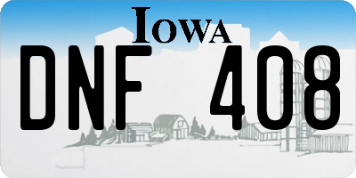 IA license plate DNF408