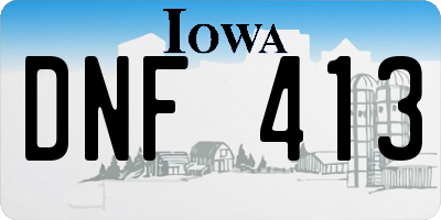 IA license plate DNF413