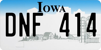 IA license plate DNF414