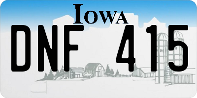 IA license plate DNF415