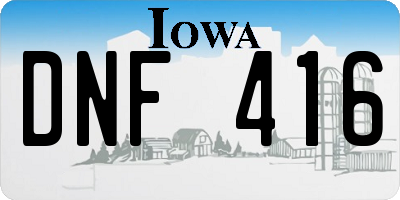 IA license plate DNF416