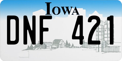 IA license plate DNF421