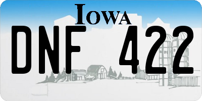 IA license plate DNF422