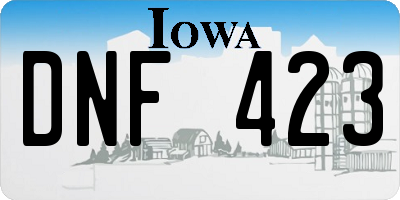 IA license plate DNF423