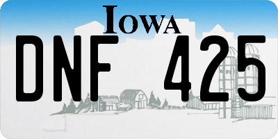 IA license plate DNF425