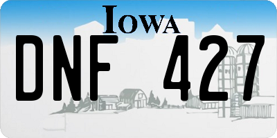 IA license plate DNF427