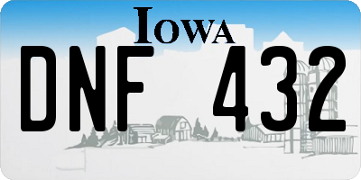 IA license plate DNF432