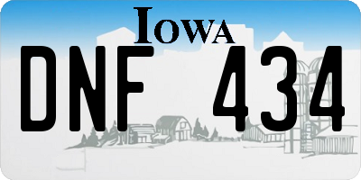 IA license plate DNF434