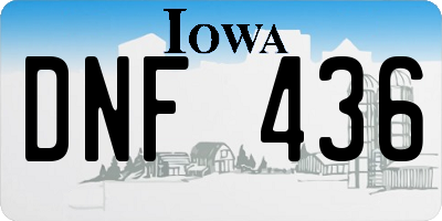 IA license plate DNF436