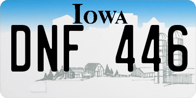 IA license plate DNF446