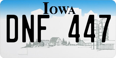 IA license plate DNF447