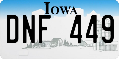 IA license plate DNF449