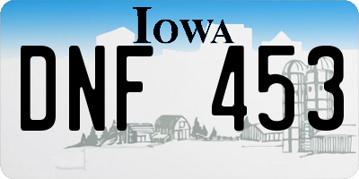 IA license plate DNF453