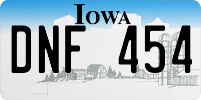 IA license plate DNF454