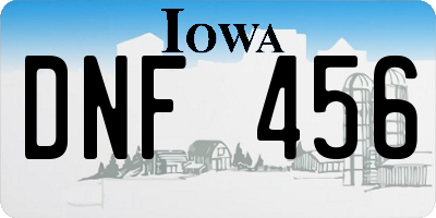 IA license plate DNF456