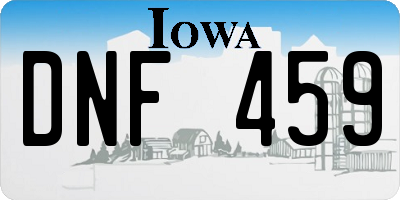 IA license plate DNF459
