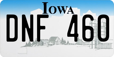 IA license plate DNF460