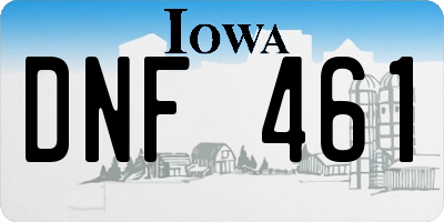 IA license plate DNF461