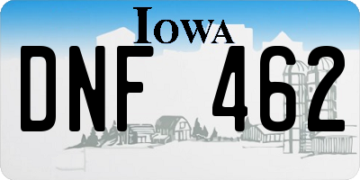 IA license plate DNF462