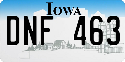 IA license plate DNF463