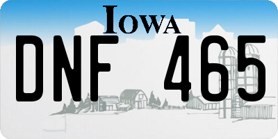 IA license plate DNF465