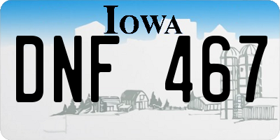 IA license plate DNF467