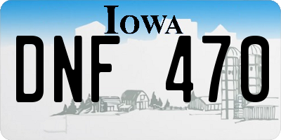 IA license plate DNF470