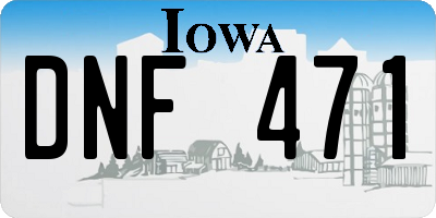 IA license plate DNF471