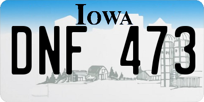 IA license plate DNF473