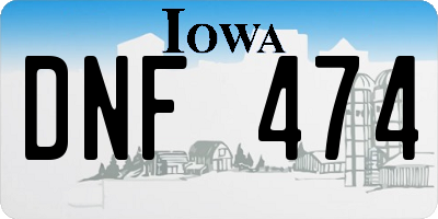 IA license plate DNF474