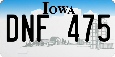 IA license plate DNF475