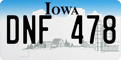 IA license plate DNF478