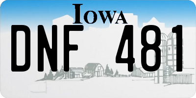 IA license plate DNF481
