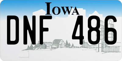 IA license plate DNF486