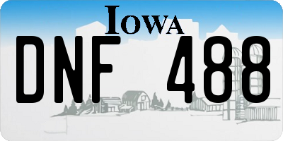 IA license plate DNF488